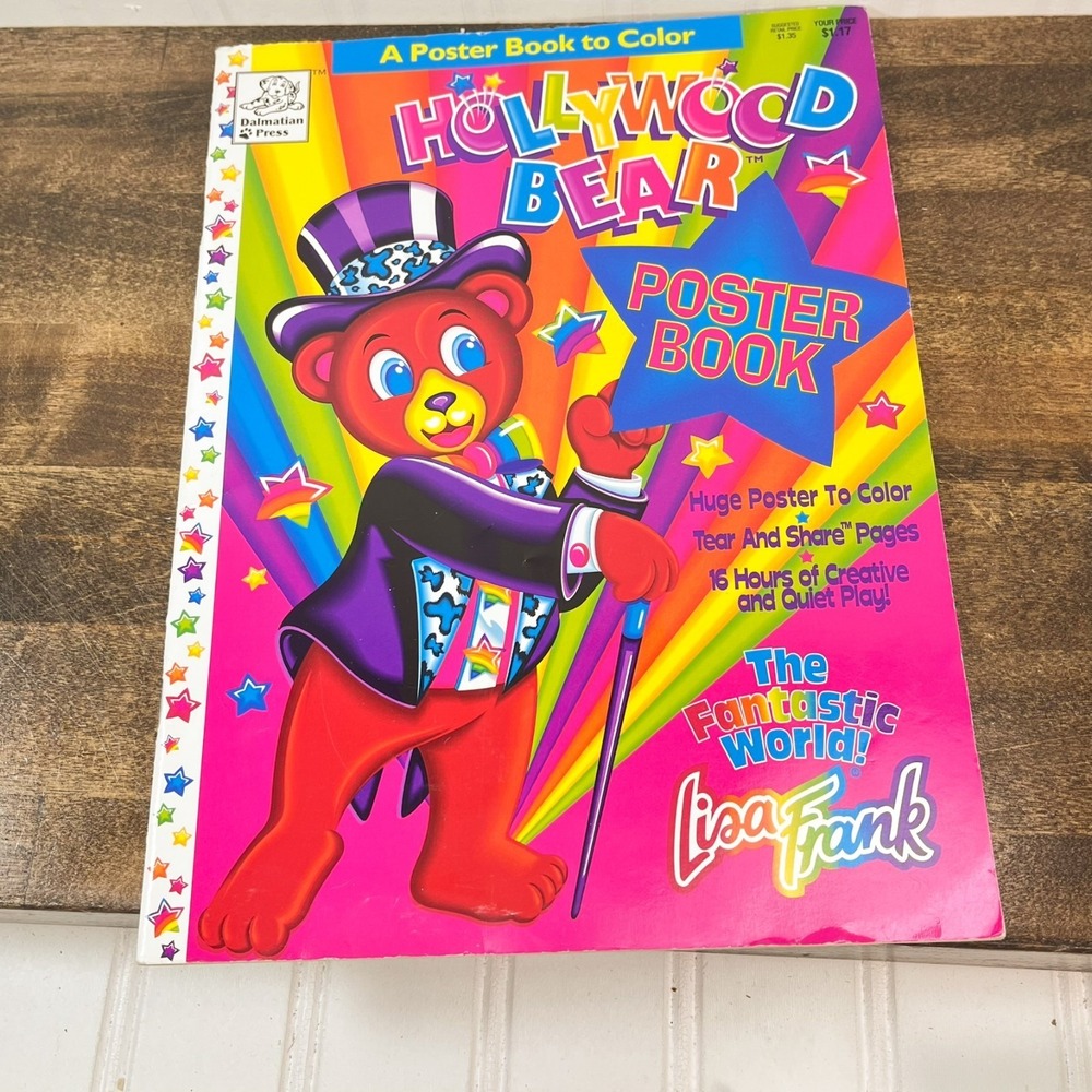 Lisa Frank‎ Hollywood Bear Poster Book, Tear and Share 1996 **Missing Poster**